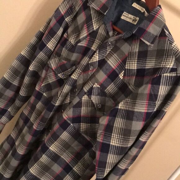 Vintage Roebucks Plaid Snap Front Shirt - Size S - Picture 7 of 8